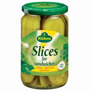 Kuhne Sliced Pickled Gherkins: Sweet & Sour
