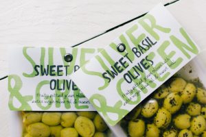 Silver & Green Sweet Basil Pitted Green Olives