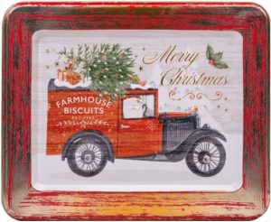 Farmhouse Biscuits Embossed Vintage Van Oat Flip Tin