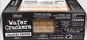 Olina’s Bakehouse Wafer Crackers Cracked Pepper